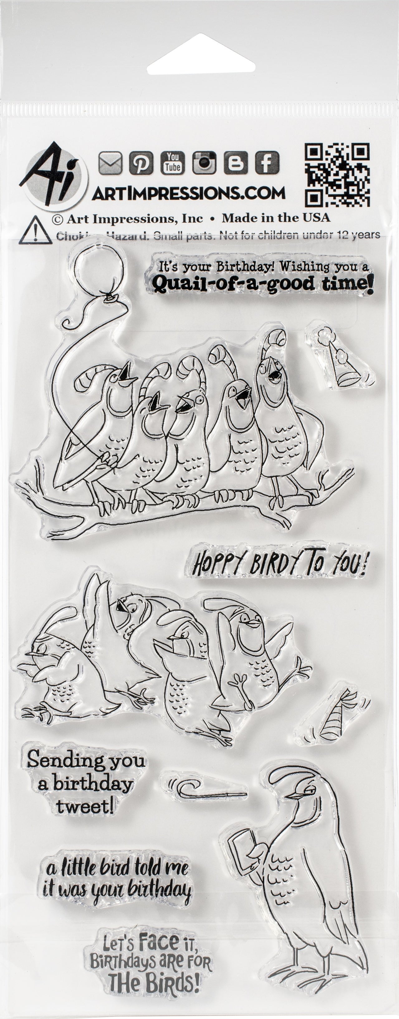 Art Impressions Funny Farm Clear Stamps - Hoppy Birdy