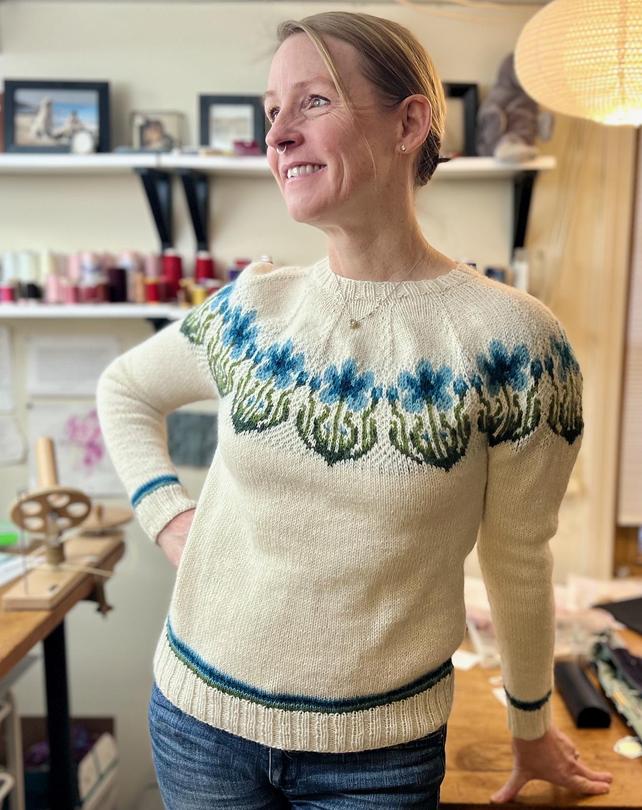 Blue Lilies Pullover