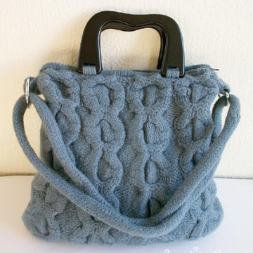 Teal blue cabled handbag