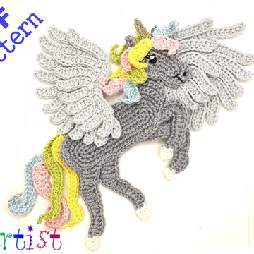 Pegasus crochet applique pattern