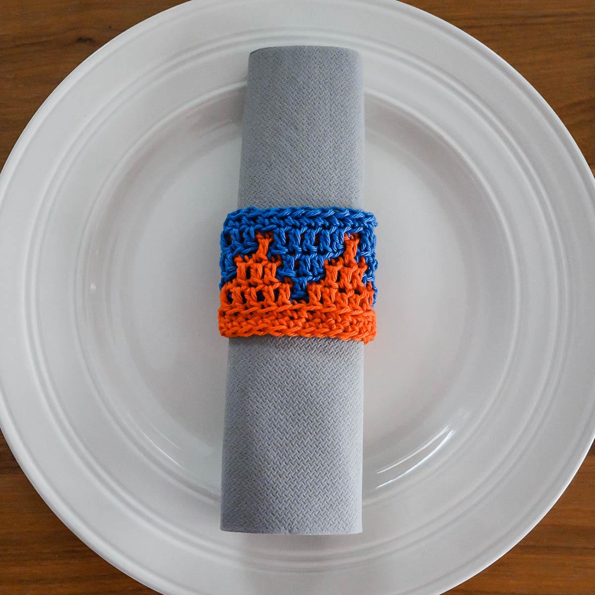 Mosaic Crochet Napkin Ring