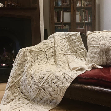Cable Squares Afghan and Cushion Cover