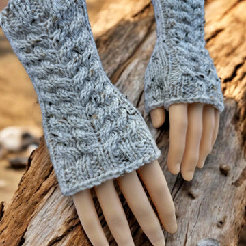 Easy Cable Knit Fingerless Gloves