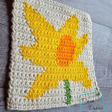 8" Tapestry Daffodil Afghan Square
