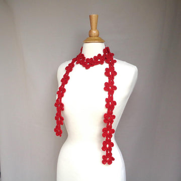 Crimson Daisy Scarf