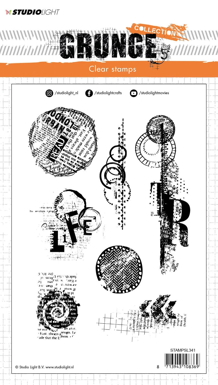 Studio Light Grunge Collection A5 Stamp - 560008