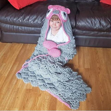 2in1 Woodland Owl Hooded Blanket Crochet Pattern
