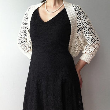 Clair - continuous motif shrug (crochet+knit)
