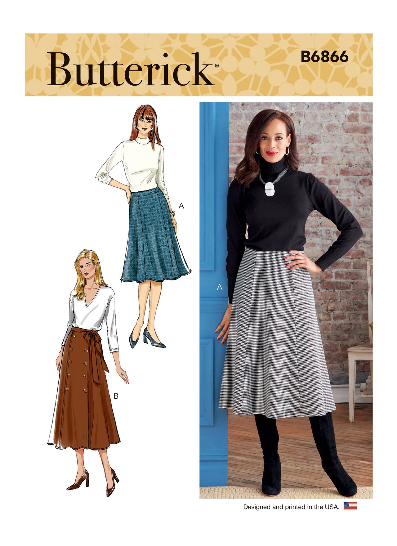 Butterick Misses' Skirt and Sash B6866 - Sewing Pattern