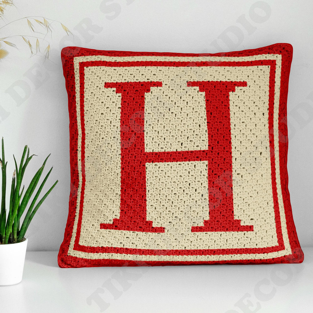 Pet H Name Pillow Cover CROCHET PATTERN