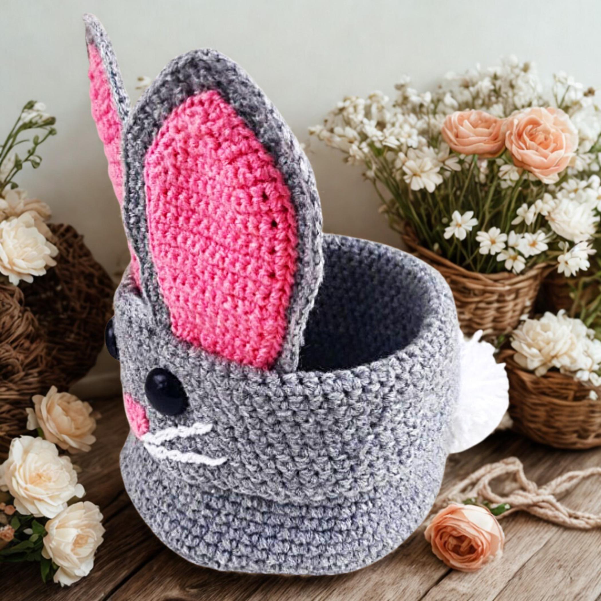Bunny Easter Basket Crochet Pattern: Kids Storage, Candy Box (PDF Pattern)