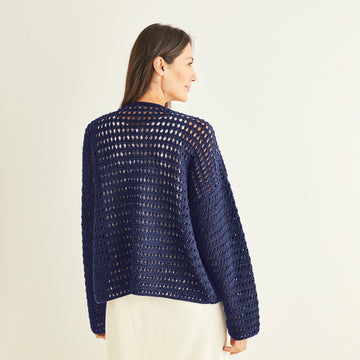 Crochet V Neck Cardigan in Sirdar Cotton DK - CCSC10253 - Downloadable PDF