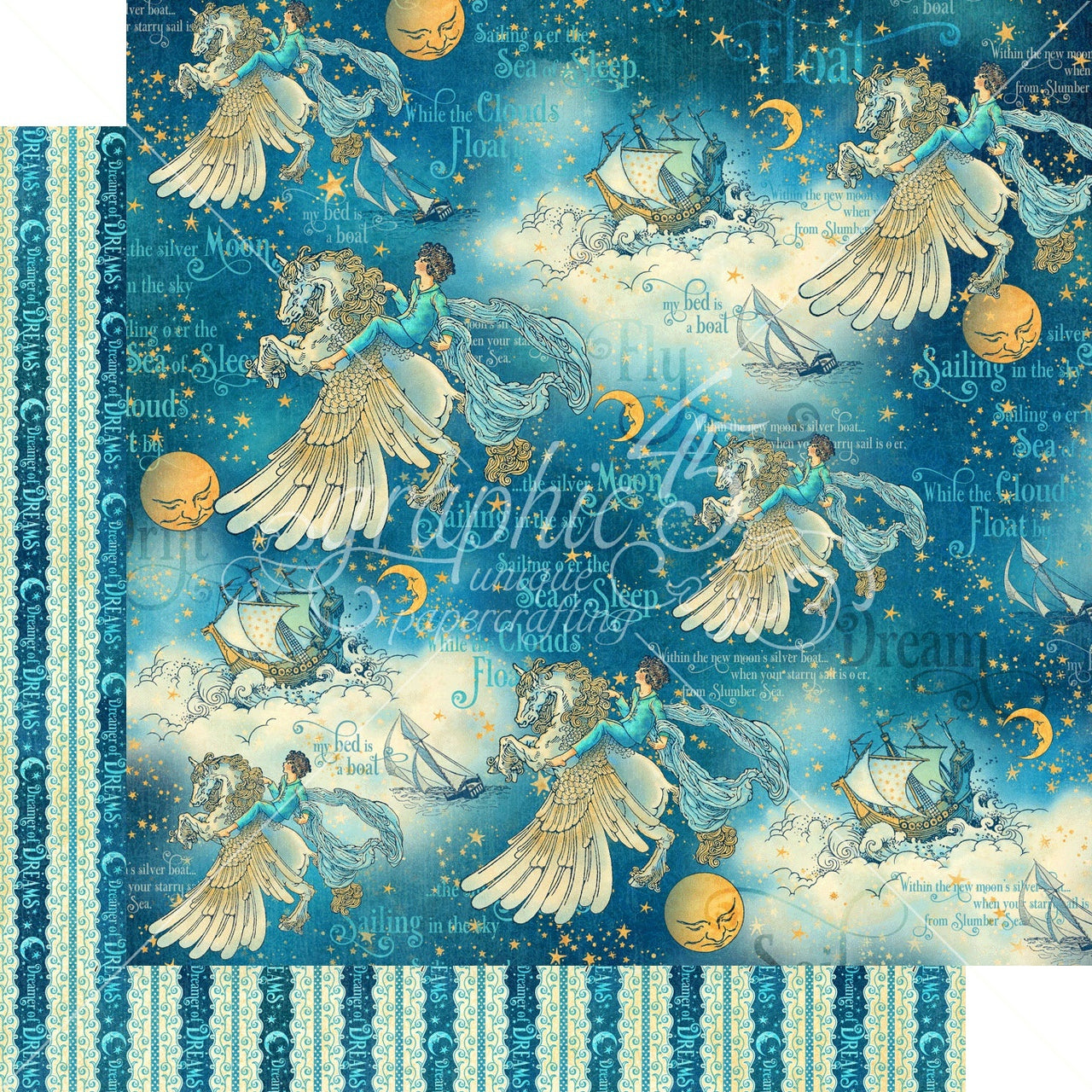 Graphic 45 Dreamland Double-Sided Cardstock 12"X12" 25/Pkg - Unicorn Fantasy