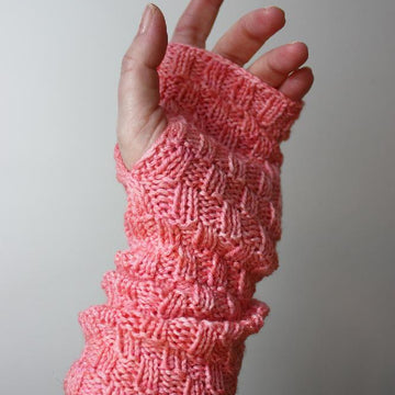 Cheques Fingerless Mittens (Mitts)
