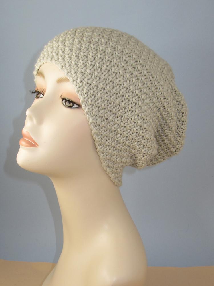 Chunky Unisex Double Moss Stitch Slouch Hat