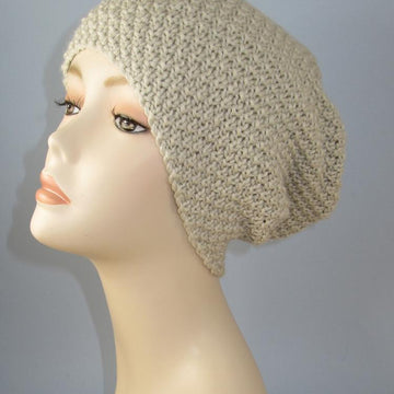 Chunky Unisex Double Moss Stitch Slouch Hat