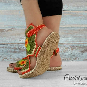Boho sandals with jute rope soles