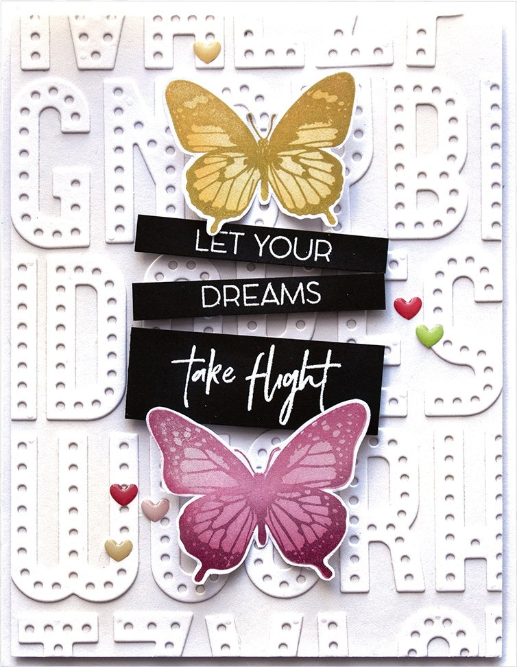 Spellbinders Clear Acrylic Stamps - Layered Butterflies