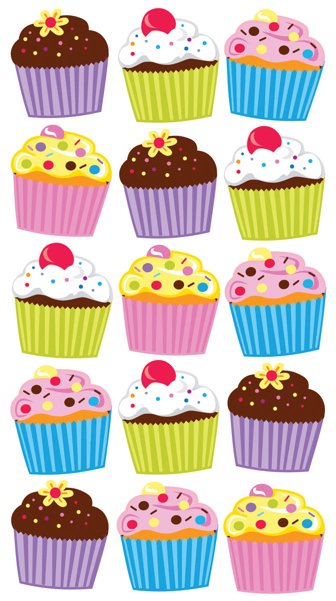 Sticko Stickers - Vellum & Glitter Bright Cupcakes