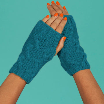 "Snowfall Wristwarmers" - Gloves Knitting Pattern For Women in Paintbox Yarns Simply Aran - Aran-Acc-003