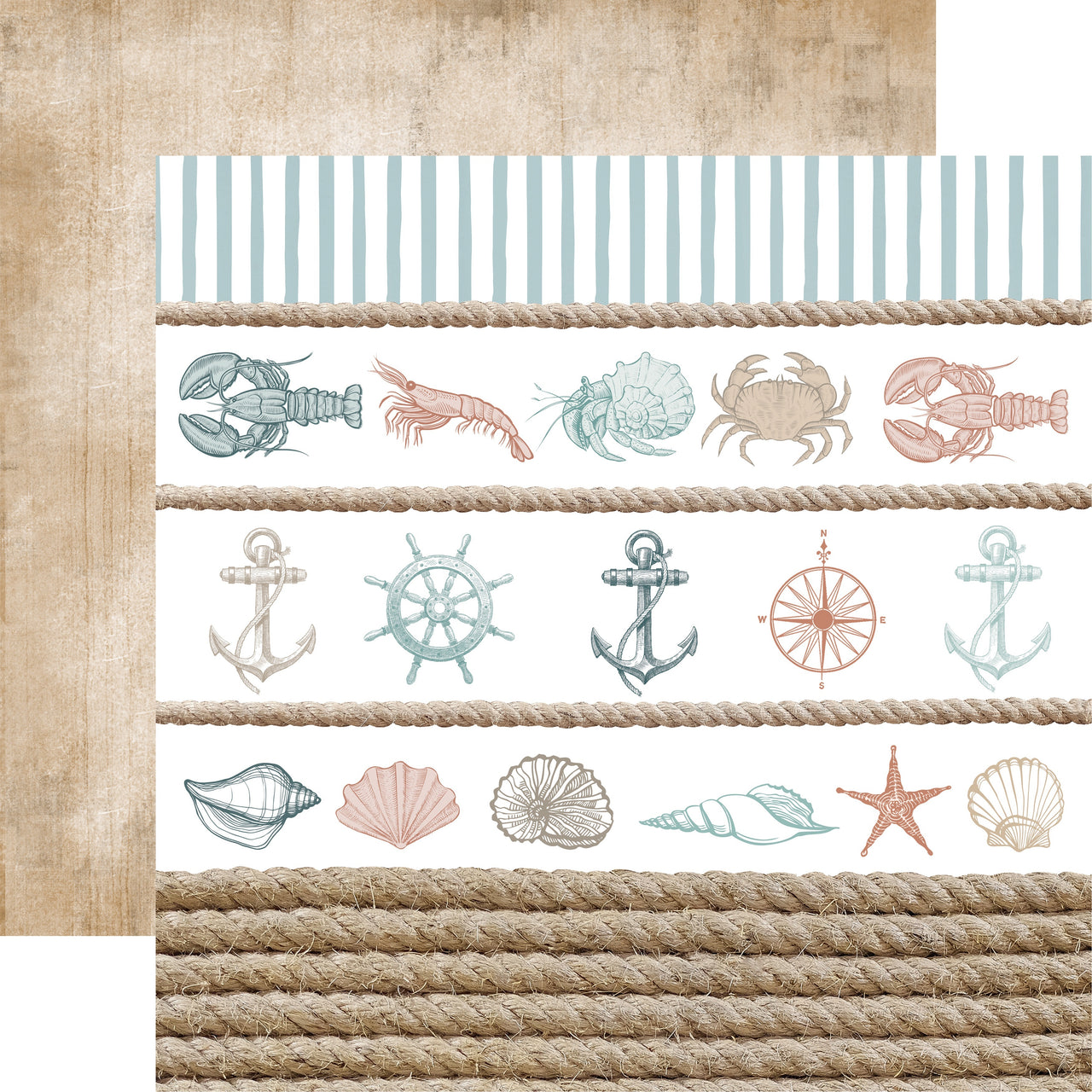 Kaisercraft Uncharted Waters Double-Sided Cardstock 12"X12" 10/Pkg - Sea Shore