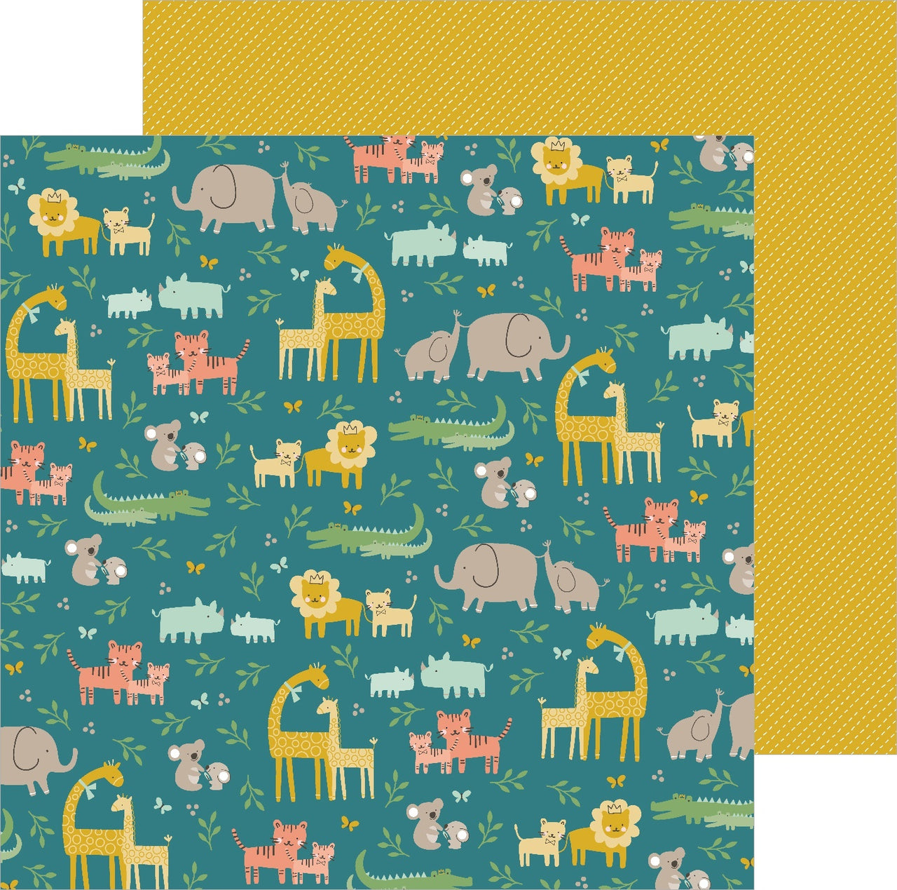 American Crafts Peek-A-Boo You Double-Sided Cardstock 12"X12" 25/Pkg - Jungle Adventure, Boy