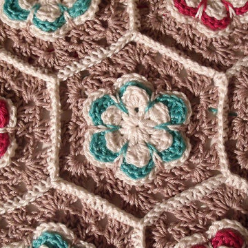 Flower Granny Hexagon Coverlet and Headband