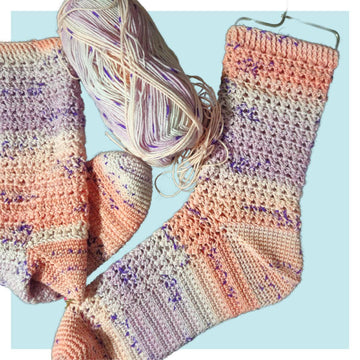 Lilac Lemonade Crochet Socks
