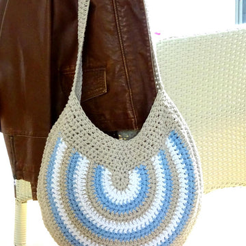 Crochet Striped Hobo Bag