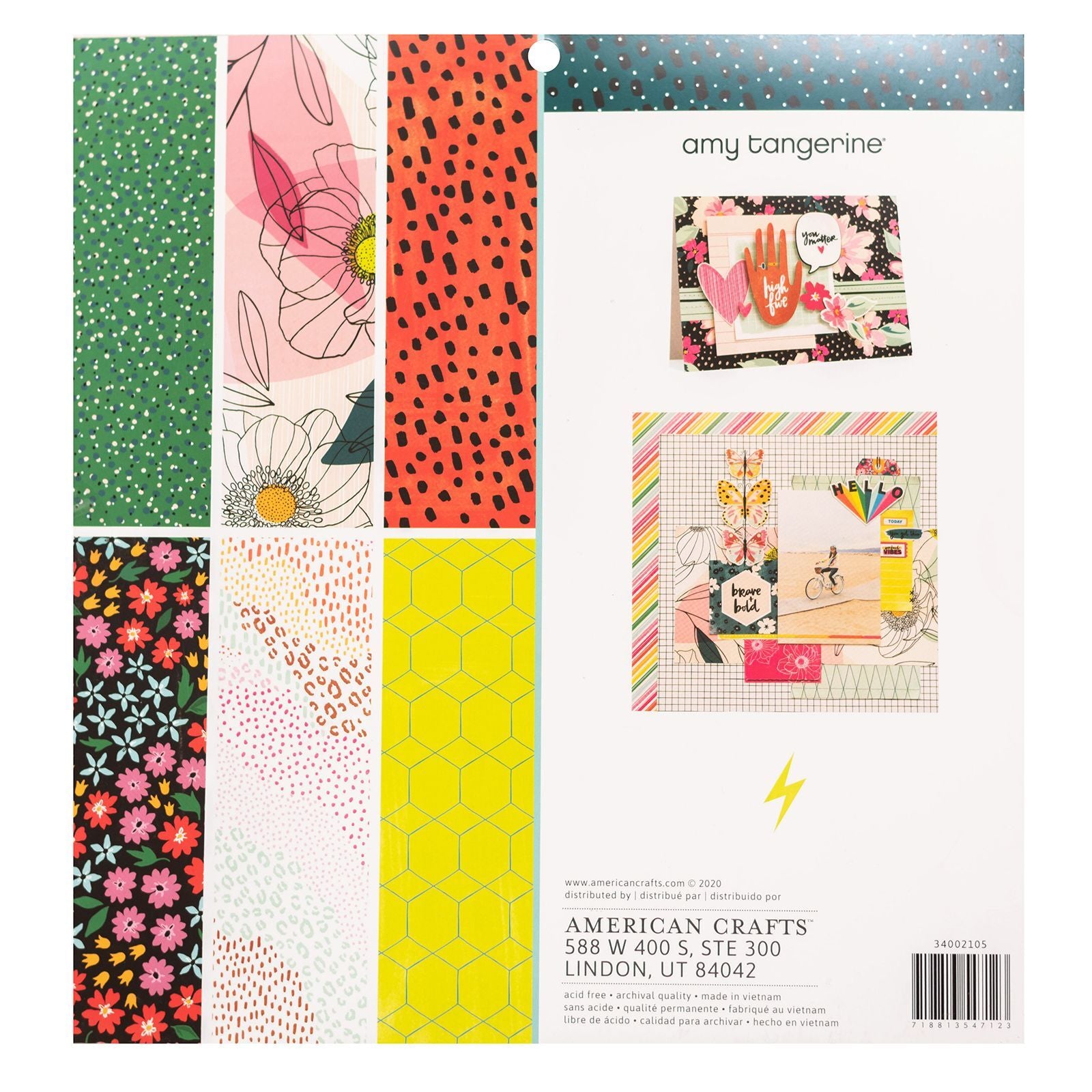American Crafts Amy Tangerine - Brave + Bold Single-Sided Paper Pad 12"X12" 48/Pkg