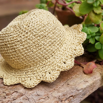 Raffia summer panama hat for adults and kids crochet pattern H1