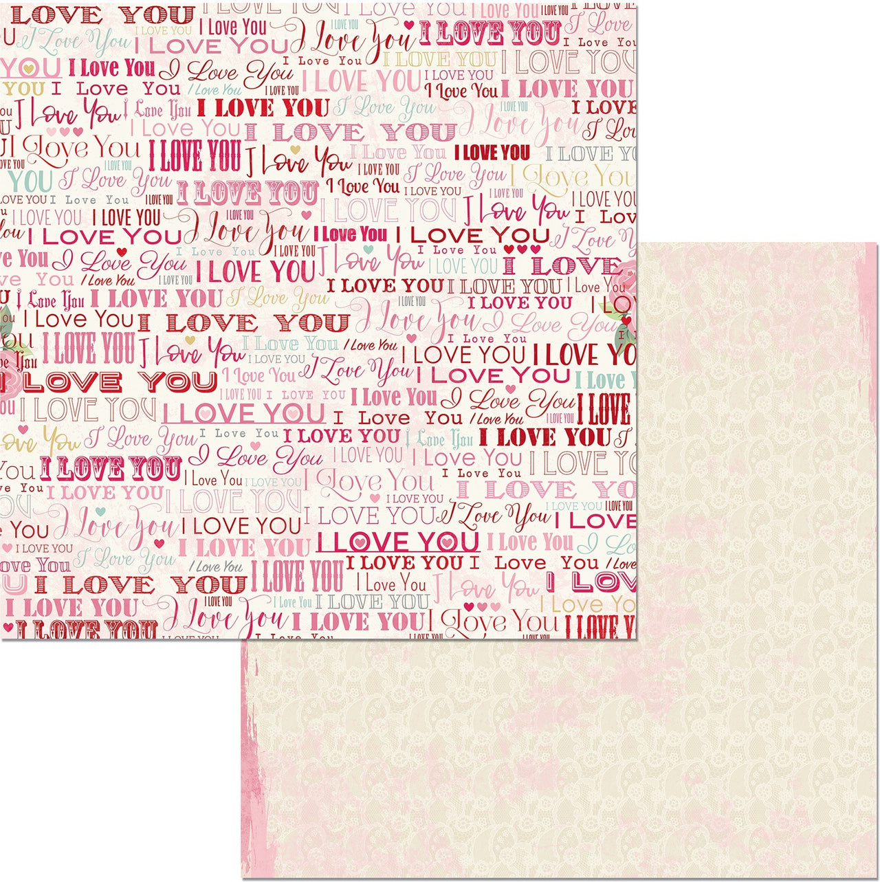 American Crafts Count The Ways Double-Sided Cardstock 12"X12" 25/Pkg - I Love You