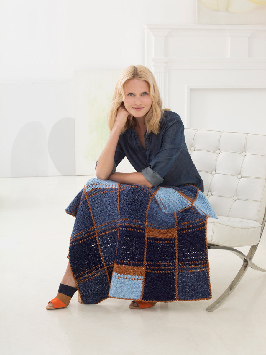Audie Baby Afghan in Lion Brand Jeans - L60185 - Downloadable PDF