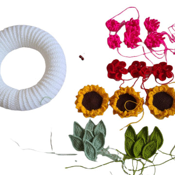Crochet Spring Wreath Pattern - Sunflowers