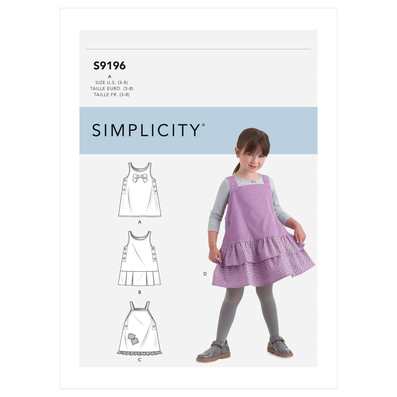 Simplicity Children's Jumpers S9196 - Paper Pattern, Size A (3-4-5-6-7-8)