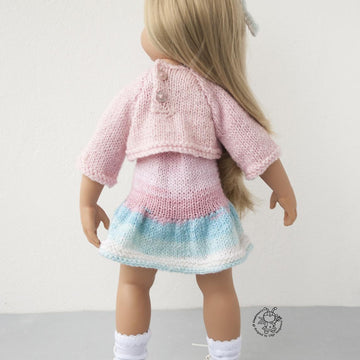 Outfit Flower knitting flat for 18 in doll