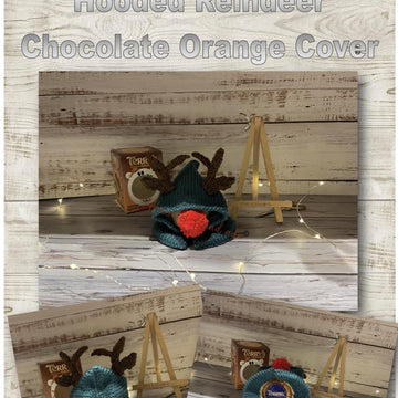 Hooded Reindeer Chocolate Orange Cover Knitting Pattern