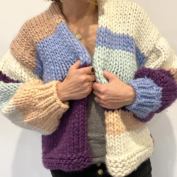 Quick Knit Colorblock Cardigan