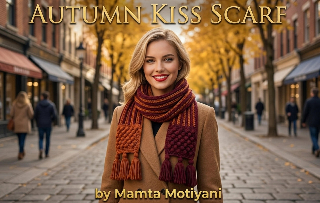 Autumn Kiss Scarf Crochet Pattern For Women