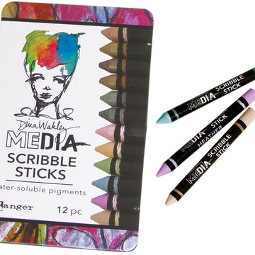 Ranger Dina Wakley Media Scribble Sticks 3 12/Pkg - 580474