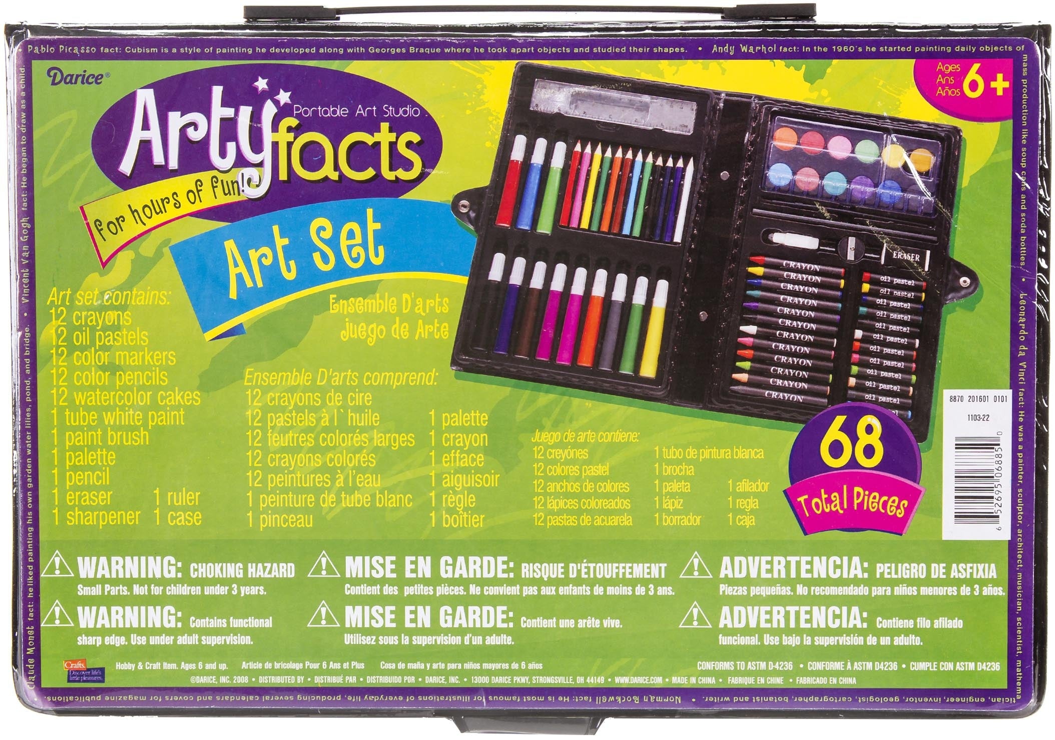 Darice Artyfacts Portable Studio Art Set - 68/Pkg