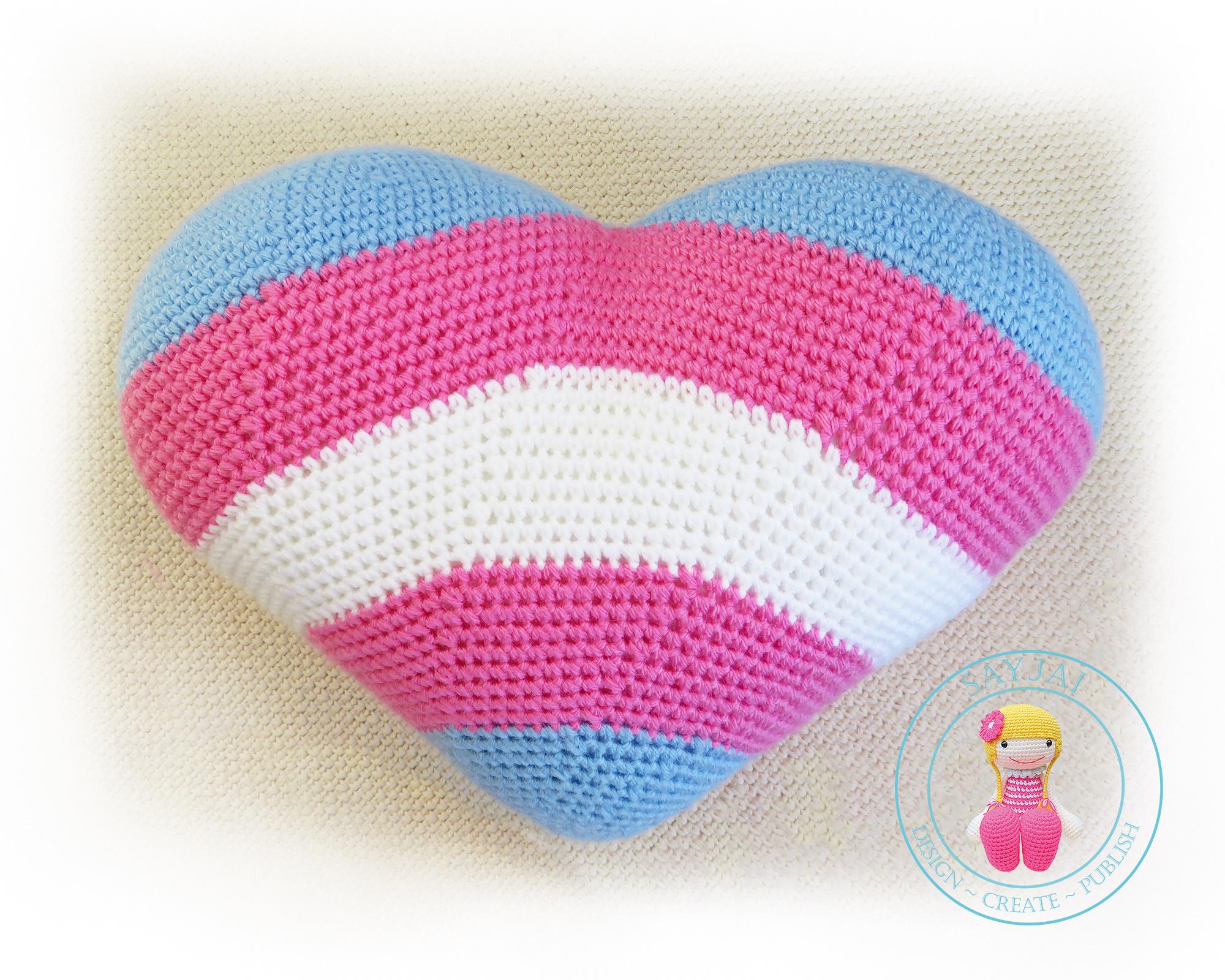 Heart Cushion - PDF crochet pattern