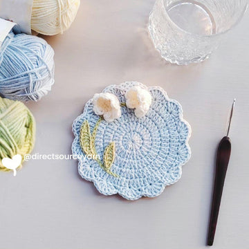 Lily of the Valley Coaster,Crochet Coaster,Free Crochet Coasters Pattern,Crochet Pattern Coasters