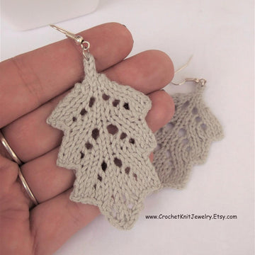 Knit lace earrings