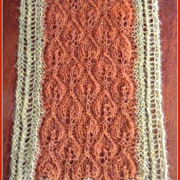 Lots of Leaves Autumn Colors Lace Knit Scarf