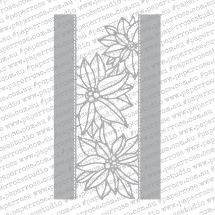 Paper Rose Dies - Poinsettia Border
