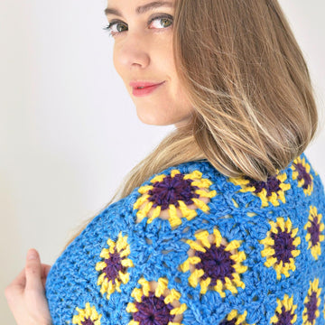 Atomic Sunflowers crochet cardigan