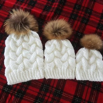 Fluffy Snow  Maman et Enfant Bonnet Tuque