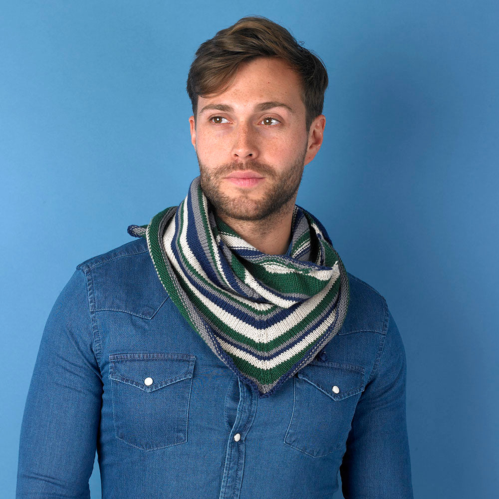 Tie Break Triangle Scarf - Free Knitting Pattern in Paintbox Yarns Cotton DK