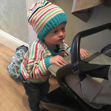 Baby Summer Stripe Sweater and Beanie